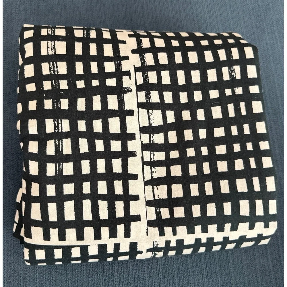 Vintage Y2K IKEA Bjornloka Ruta Twin Duvet Cover Graphic Black White Reversible